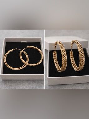 Curated Add On Piece- Statement Gold Hoops